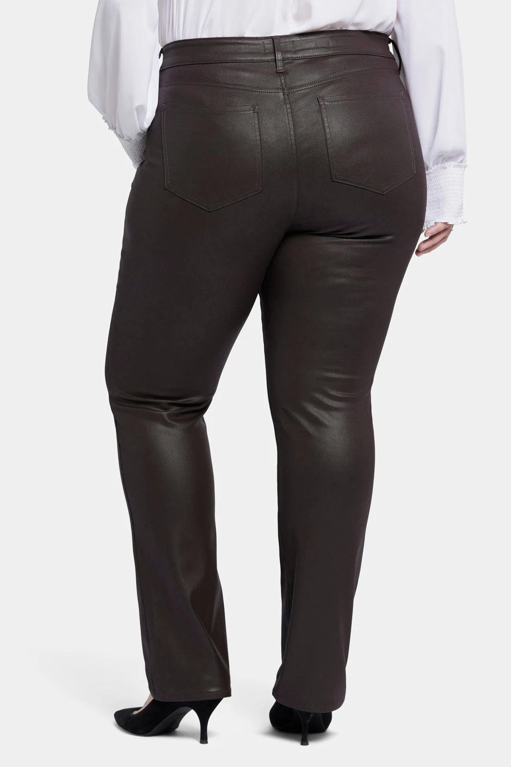 Coated Marilyn Straight Jeans In Plus Size - Cordovan Coated 2 Coated Marilyn Straight Jeans In Plus Size - Cordovan Coated - Image 2