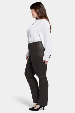 Coated Marilyn Straight Jeans In Plus Size - Cordovan Coated 11 Coated Marilyn Straight Jeans In Plus Size - Cordovan Coated -Nydj Apparel Shop WCFDMS2299 CRCTD 5