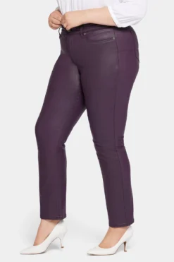 Uplift Coated Marilyn Straight Jeans In Plus Size - Eggplant Coated 8 Uplift Coated Marilyn Straight Jeans In Plus Size - Eggplant Coated -Nydj Apparel Shop WCFDMS8548 EGPLC 3