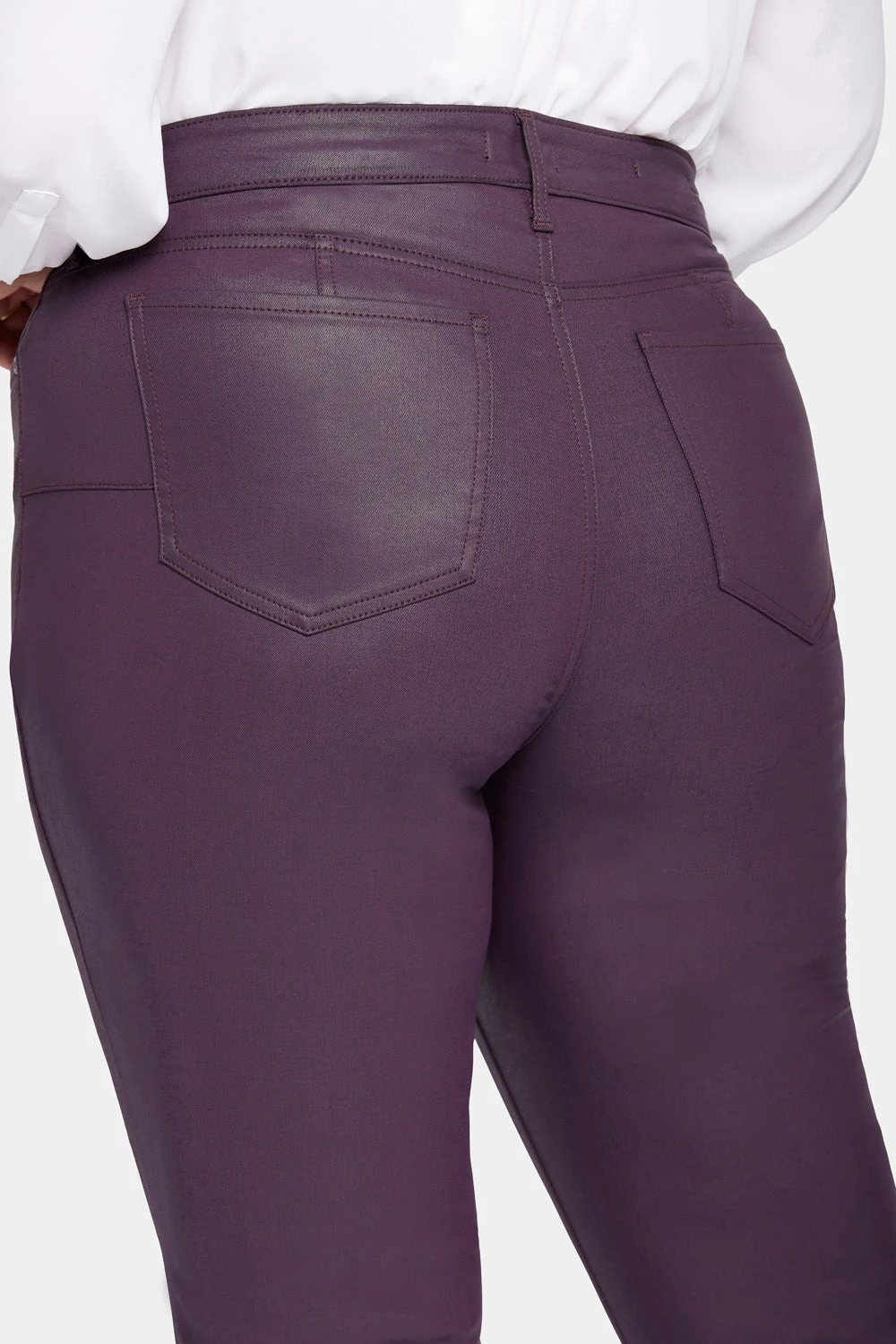 Uplift Coated Marilyn Straight Jeans In Plus Size - Eggplant Coated 6 Uplift Coated Marilyn Straight Jeans In Plus Size - Eggplant Coated - Image 6