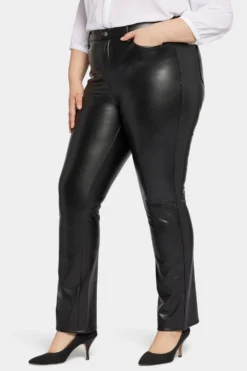 Faux Leather Marilyn Straight Pants In Plus Size - Black -Nydj Apparel Shop WCFLMS2299 858 3