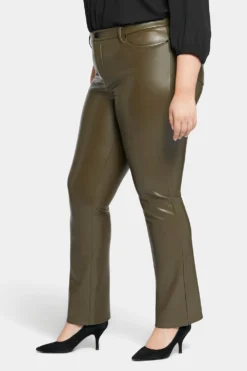 Faux Leather Marilyn Straight Pants In Plus Size - Ripe Olive 9 Faux Leather Marilyn Straight Pants In Plus Size - Ripe Olive -Nydj Apparel Shop WCFLMS2299 RPOLV 3
