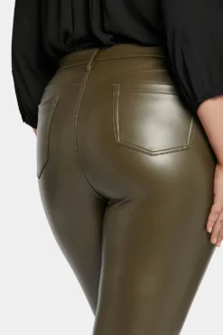 Faux Leather Marilyn Straight Pants In Plus Size - Ripe Olive 12 Faux Leather Marilyn Straight Pants In Plus Size - Ripe Olive -Nydj Apparel Shop WCFLMS2299 RPOLV 6