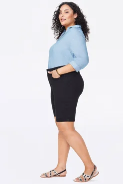 Briella 11 Inch Denim Shorts In Plus Size - Black -Nydj Apparel Shop WCFO2258 858 4