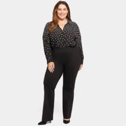 Pull-On Flared Trouser Pants In Plus Size - Black -Nydj Apparel Shop WCPP8543 858 DPA