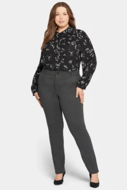 Classic Trouser Pants In Plus Size - Charcoal Heathered -Nydj Apparel Shop WCPP8786 CHARH 4