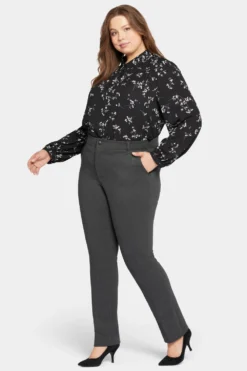 Classic Trouser Pants In Plus Size - Charcoal Heathered -Nydj Apparel Shop WCPP8786 CHARH 5