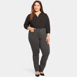 Marilyn Straight Pants In Plus Size - Charcoal Heathered 13 Marilyn Straight Pants In Plus Size - Charcoal Heathered -Nydj Apparel Shop WCPPMS2299 CHARH DPA