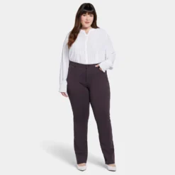 Marilyn Straight Pants In Plus Size - Cordovan -Nydj Apparel Shop WCPPMS2299 CRDVN DPA