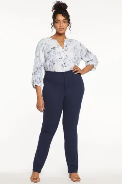Marilyn Straight Pants In Plus Size - Oxford Navy -Nydj Apparel Shop WCPPMS2299 OXNV 4