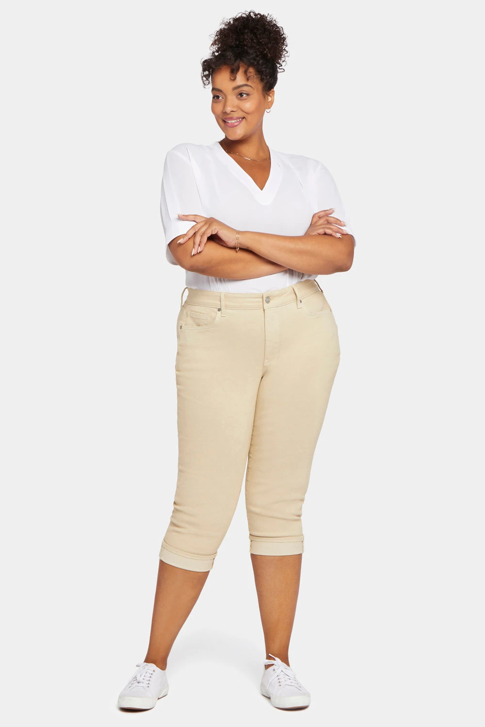 Marilyn Straight Crop Jeans In Plus Size - Butter 1 Marilyn Straight Crop Jeans In Plus Size - Butter