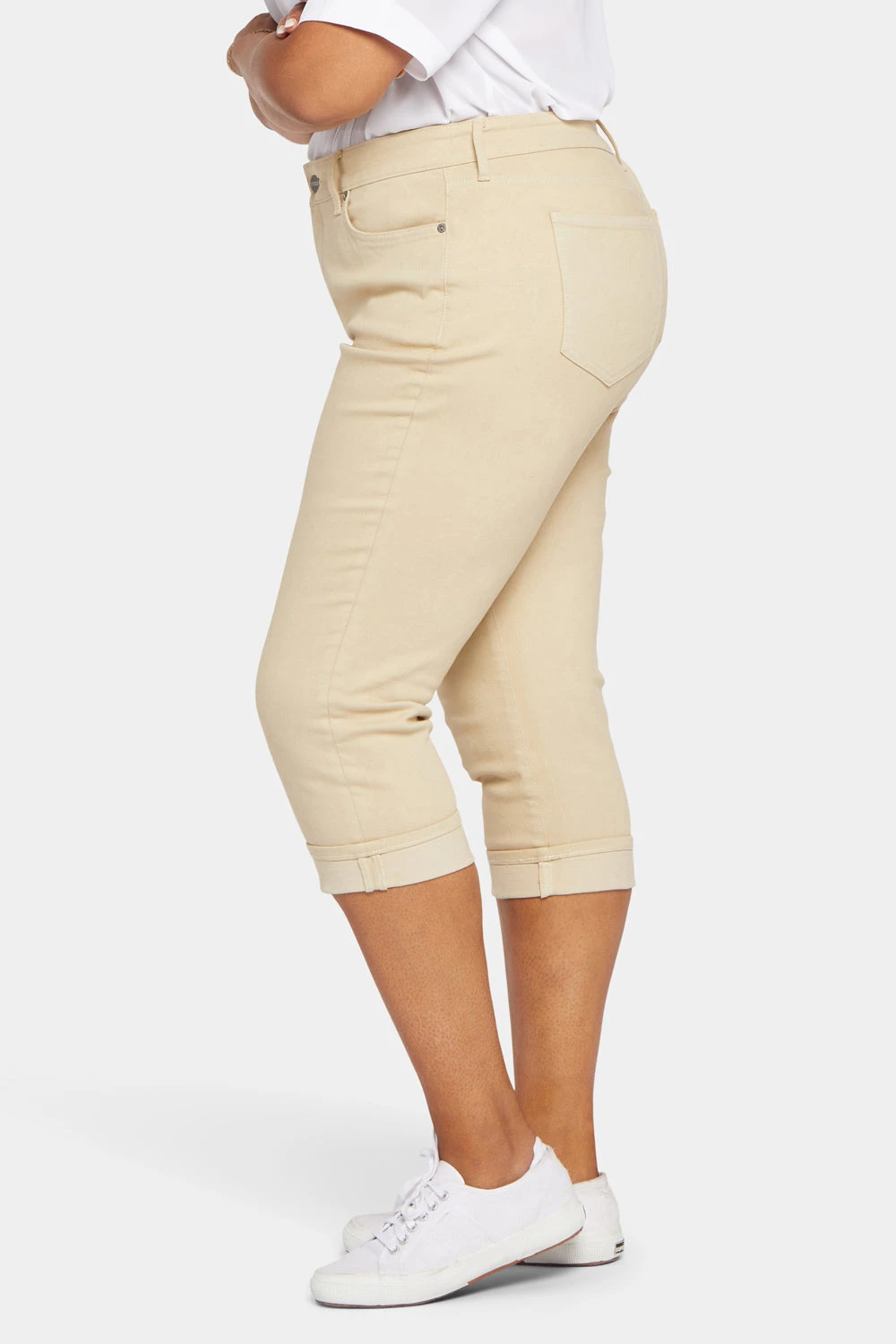 Marilyn Straight Crop Jeans In Plus Size - Butter 3 Marilyn Straight Crop Jeans In Plus Size - Butter - Image 3
