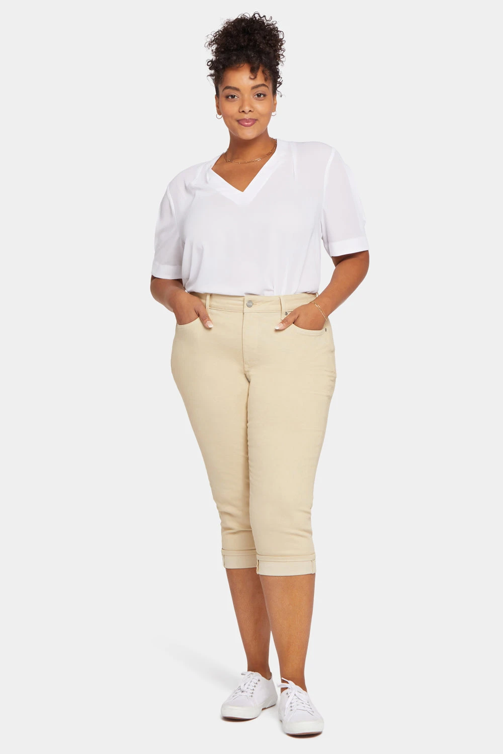 Marilyn Straight Crop Jeans In Plus Size - Butter 4 Marilyn Straight Crop Jeans In Plus Size - Butter - Image 4