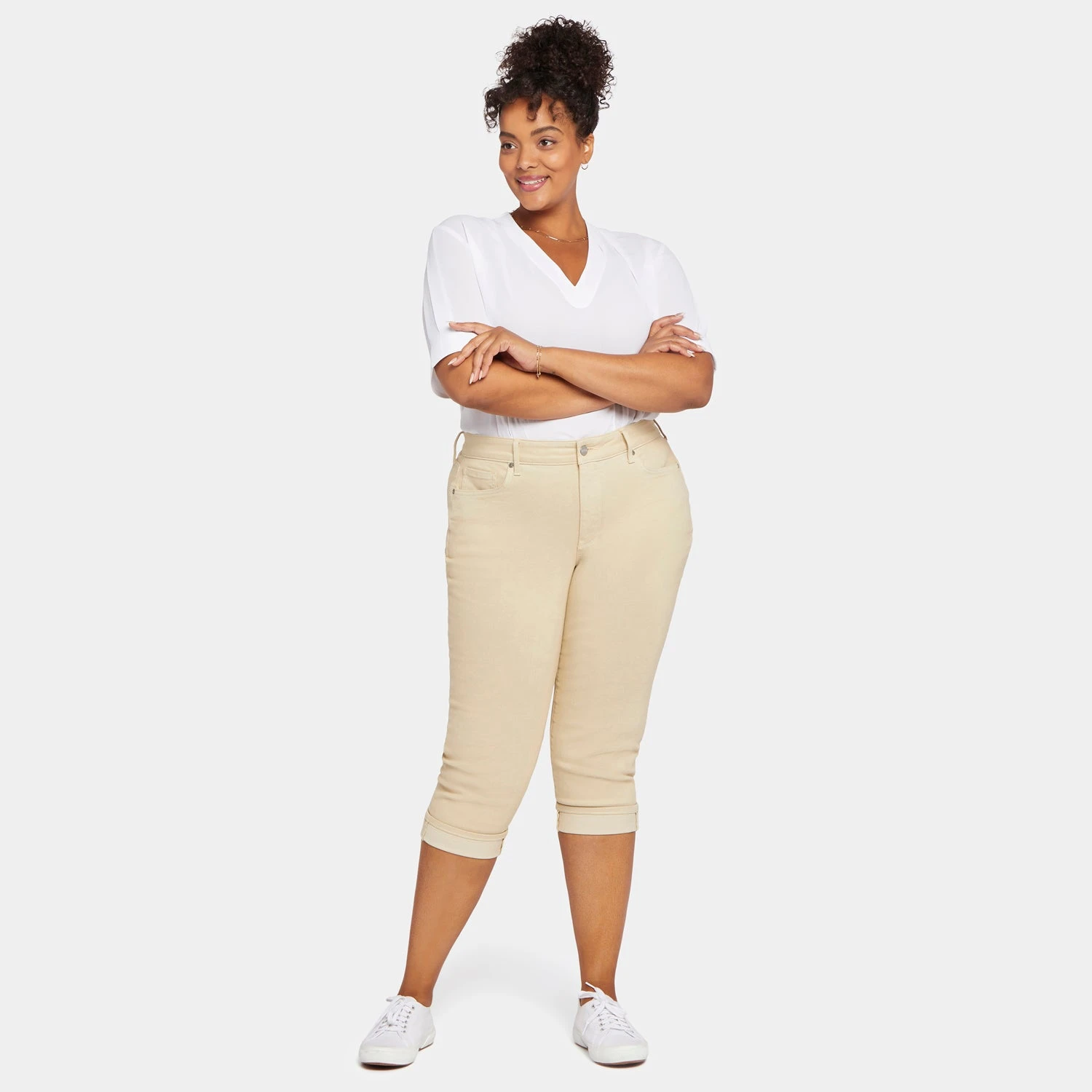 Marilyn Straight Crop Jeans In Plus Size - Butter 7 Marilyn Straight Crop Jeans In Plus Size - Butter - Image 7