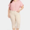Marilyn Straight Crop Jeans In Plus Size - Feather
