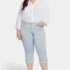 Marilyn Straight Crop Jeans In Plus Size - Sea Ice