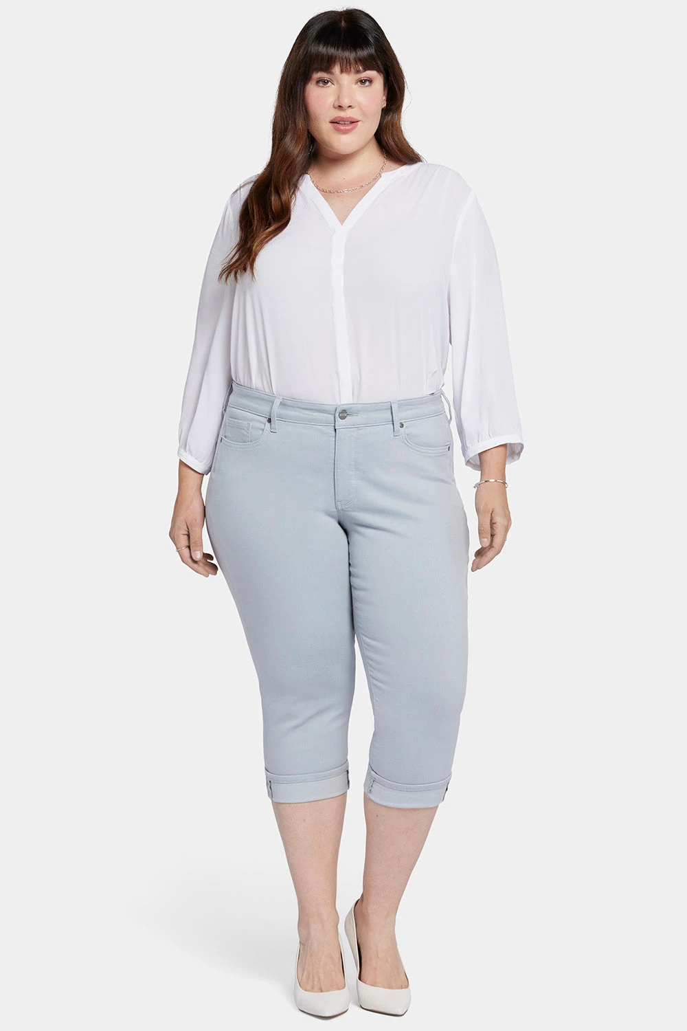 Marilyn Straight Crop Jeans In Plus Size - Sea Ice 4 Marilyn Straight Crop Jeans In Plus Size - Sea Ice - Image 4