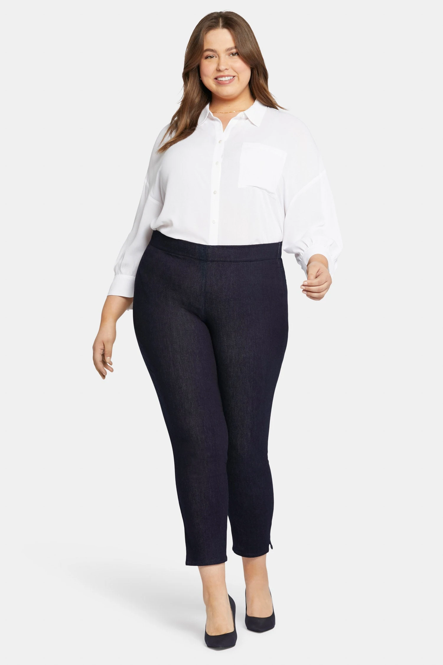 Skinny Ankle Pull-on Jeans In Plus Size - Rinse 1 Skinny Ankle Pull-on Jeans In Plus Size - Rinse