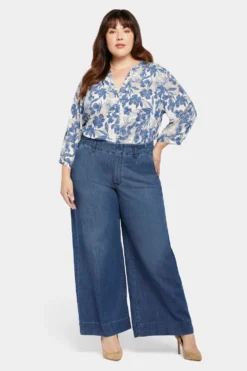 Mona Wide Leg Trouser Jeans In Plus Size - Reminiscent 10 Mona Wide Leg Trouser Jeans In Plus Size - Reminiscent -Nydj Apparel Shop WDTF8616 RMNCT 4