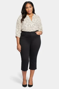 Joni Relaxed Capri Jeans In Plus Size - Black -Nydj Apparel Shop WFOS8640 858 4