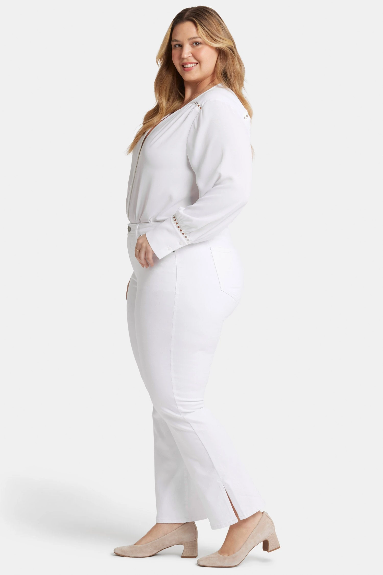 Barbara Bootcut Jeans In Plus Size - Optic White 5 Barbara Bootcut Jeans In Plus Size - Optic White - Image 5