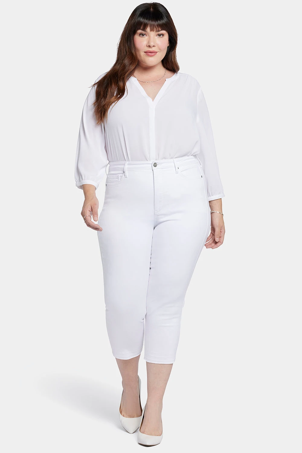 Chloe Capri Jeans In Plus Size - Optic White 4 Chloe Capri Jeans In Plus Size - Optic White - Image 4