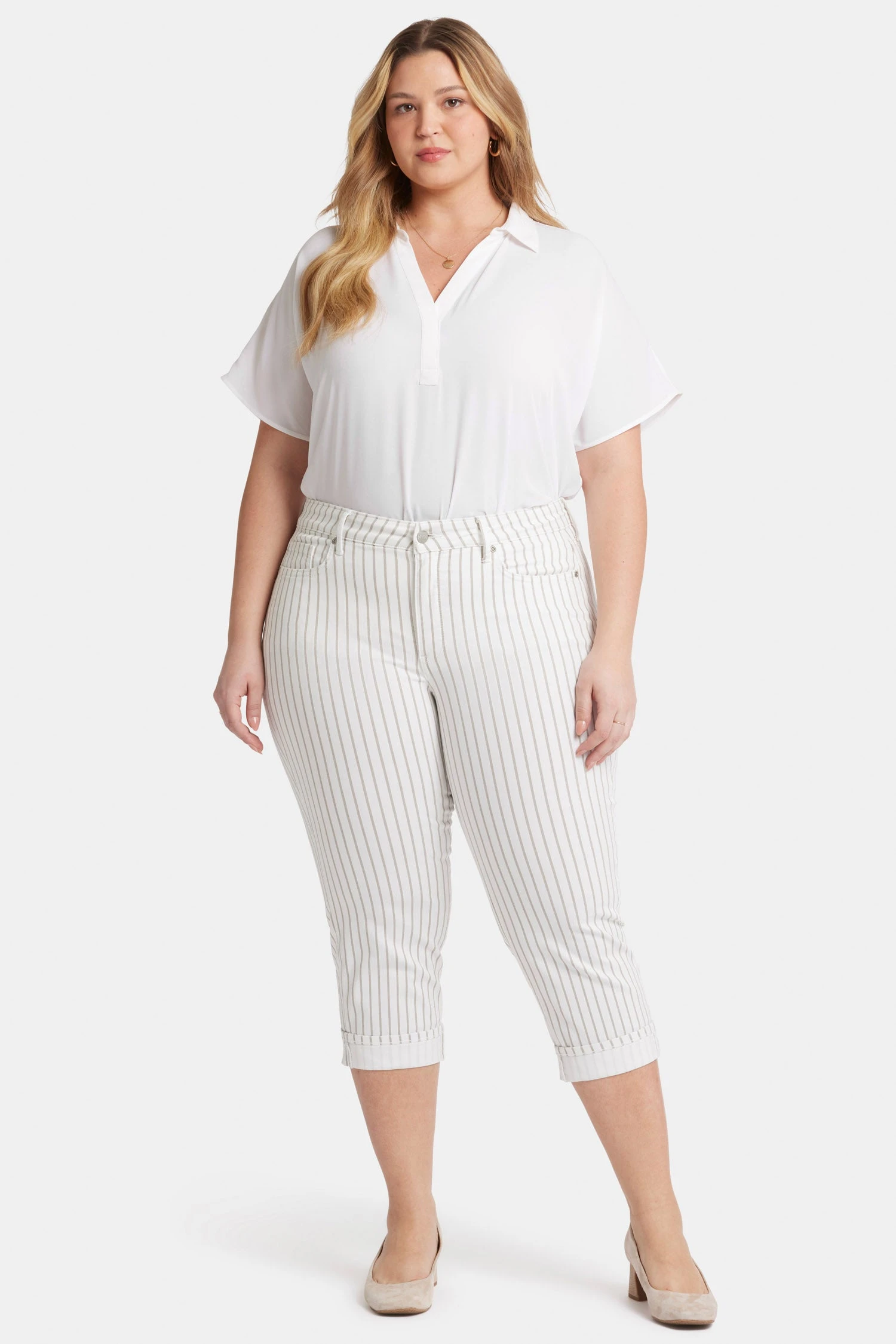 Marilyn Straight Crop Jeans In Plus Size - Beach Cruise Stripe 1 Marilyn Straight Crop Jeans In Plus Size - Beach Cruise Stripe