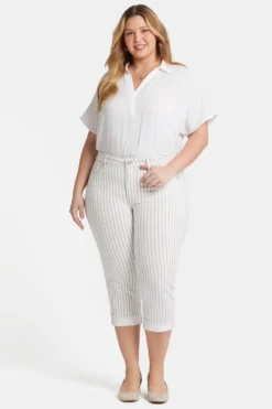 Marilyn Straight Crop Jeans In Plus Size - Beach Cruise Stripe 9 Marilyn Straight Crop Jeans In Plus Size - Beach Cruise Stripe -Nydj Apparel Shop WFOSCR2389 BEACR 4