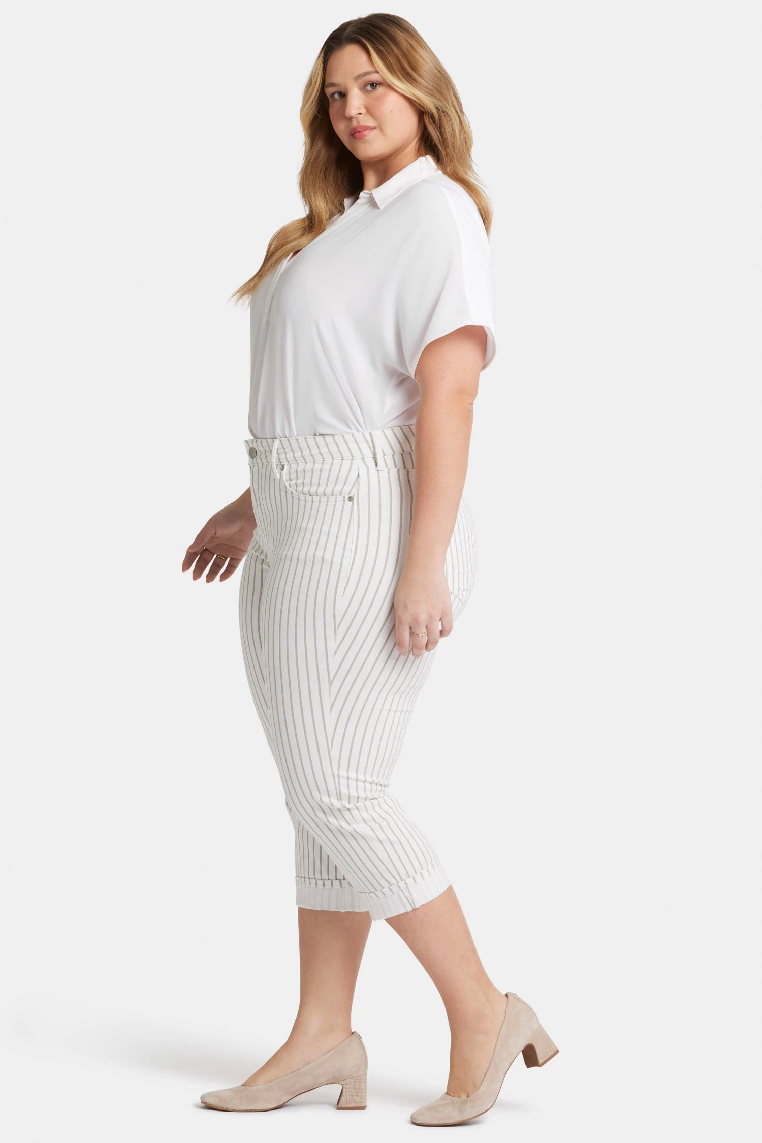 Marilyn Straight Crop Jeans In Plus Size - Beach Cruise Stripe 5 Marilyn Straight Crop Jeans In Plus Size - Beach Cruise Stripe - Image 5