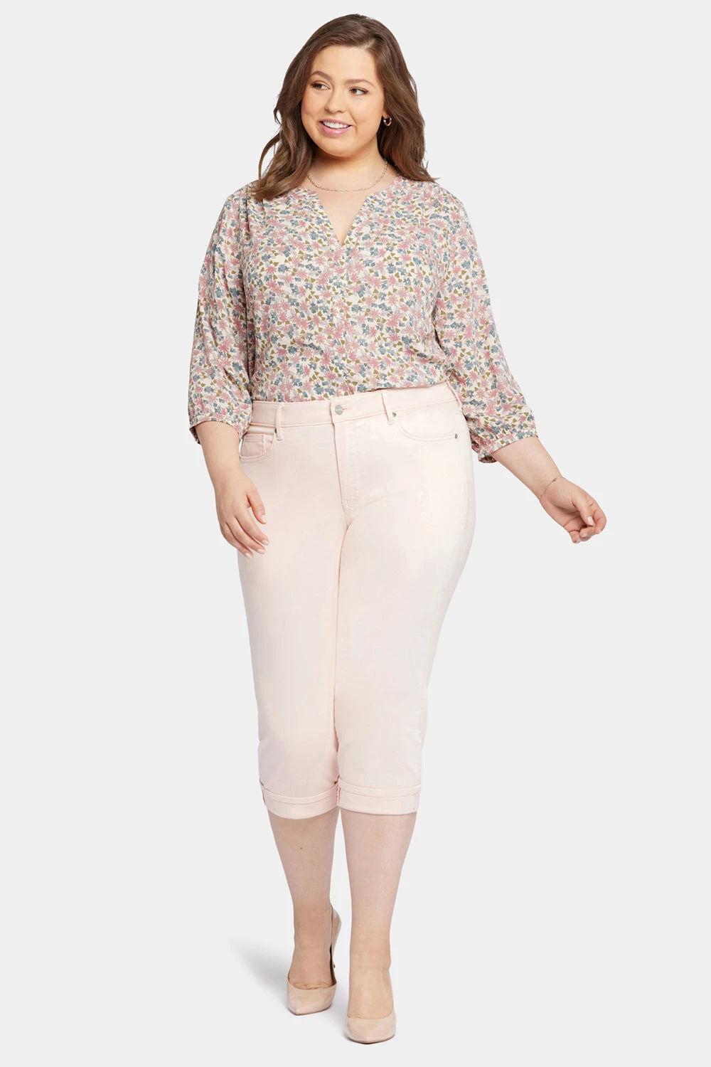 Marilyn Straight Crop Jeans In Plus Size - Pink Dusk 4 Marilyn Straight Crop Jeans In Plus Size - Pink Dusk - Image 4