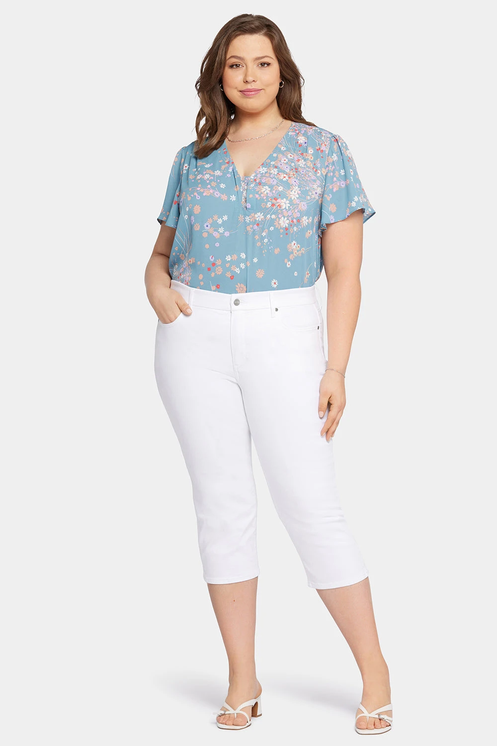 Waist-Match™ Slim Straight Crop Jeans In Plus Size - Optic White 1 Waist-Match™ Slim Straight Crop Jeans In Plus Size - Optic White
