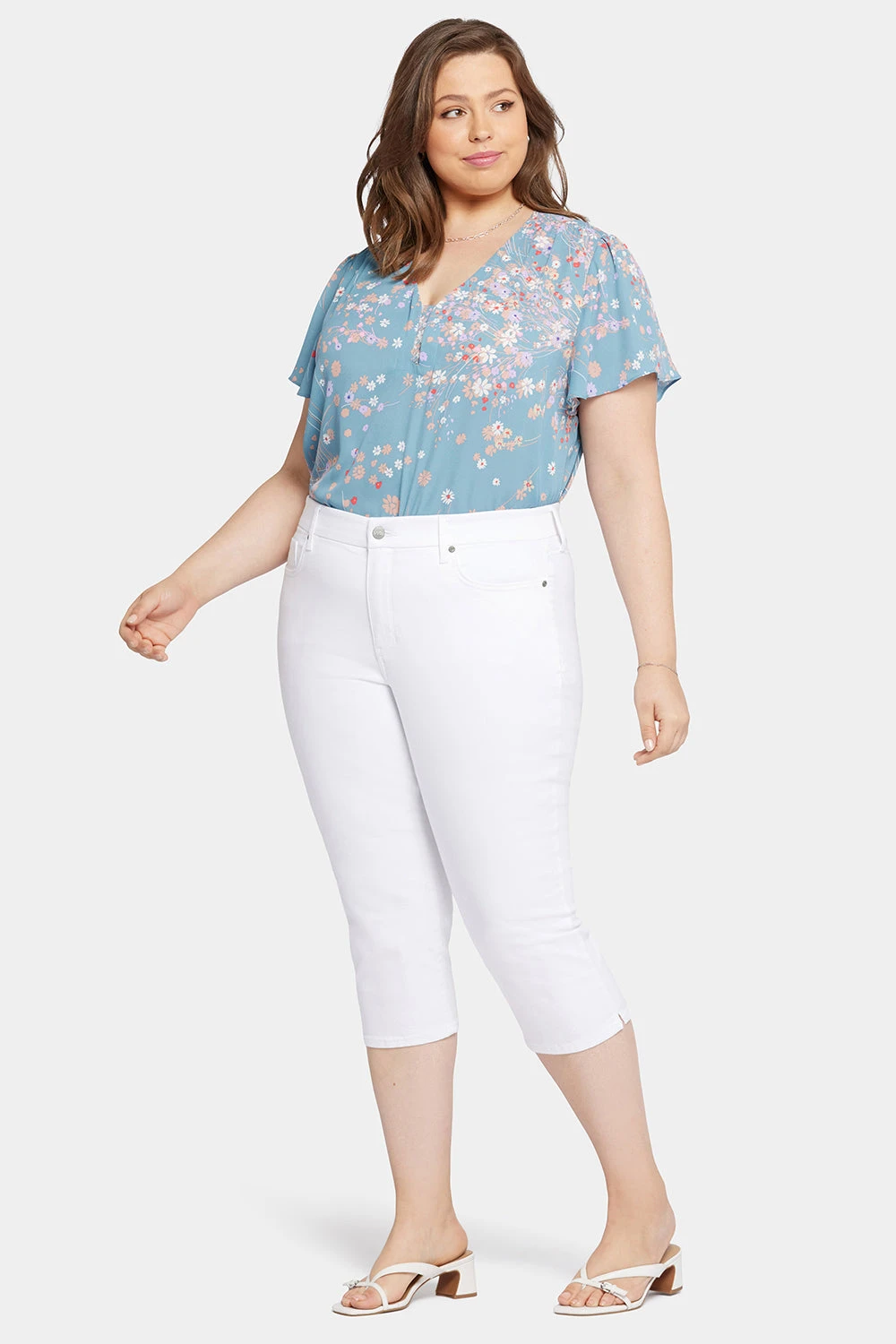 Waist-Match™ Slim Straight Crop Jeans In Plus Size - Optic White 5 Waist-Match™ Slim Straight Crop Jeans In Plus Size - Optic White - Image 5