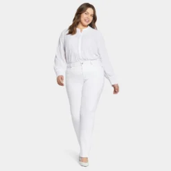 Marilyn Straight Jeans In Plus Size - Optic White -Nydj Apparel Shop WFOSMS2299 157 DPA