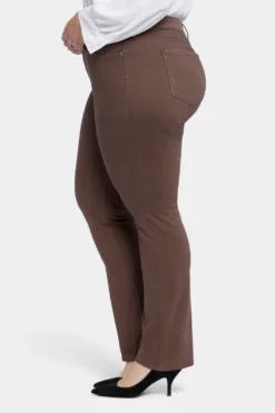 Marilyn Straight Jeans In Plus Size - Coffee Bean 9 Marilyn Straight Jeans In Plus Size - Coffee Bean -Nydj Apparel Shop WFOSMS2299 COFFE 3