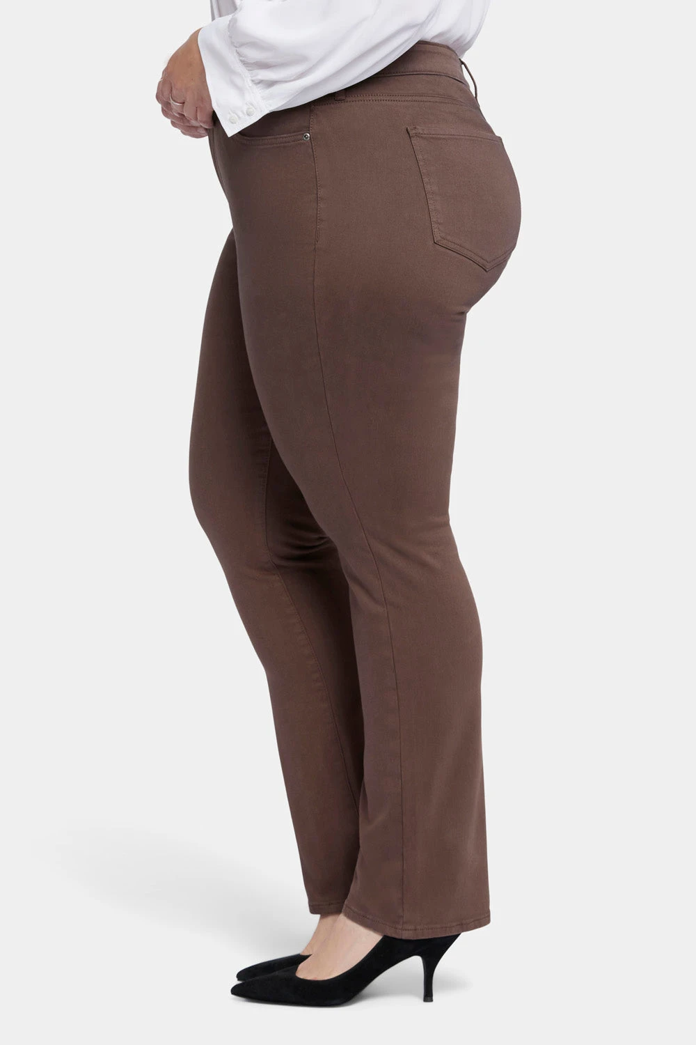 Marilyn Straight Jeans In Plus Size - Coffee Bean 3 Marilyn Straight Jeans In Plus Size - Coffee Bean - Image 3