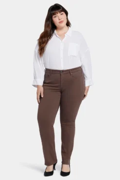 Marilyn Straight Jeans In Plus Size - Coffee Bean 10 Marilyn Straight Jeans In Plus Size - Coffee Bean -Nydj Apparel Shop WFOSMS2299 COFFE 4
