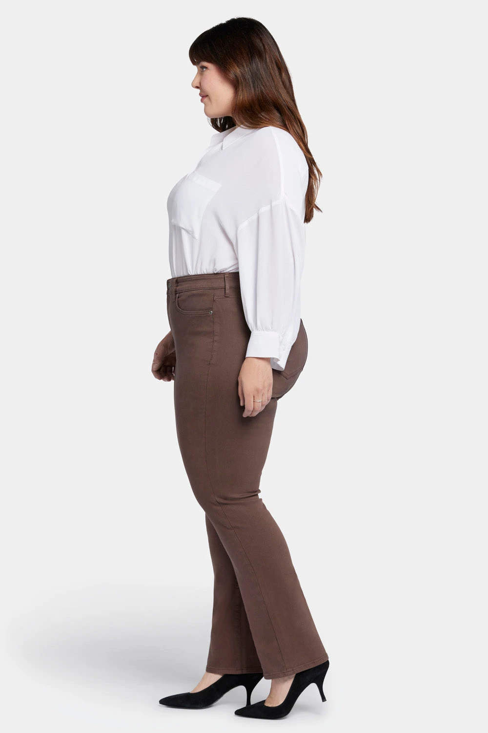 Marilyn Straight Jeans In Plus Size - Coffee Bean 5 Marilyn Straight Jeans In Plus Size - Coffee Bean - Image 5