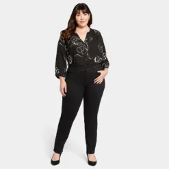 Waist-Match™ Marilyn Straight Jeans In Plus Size - Black 13 Waist-Match™ Marilyn Straight Jeans In Plus Size - Black -Nydj Apparel Shop WFOSMS8573 858 DPA