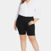 Ella Denim Shorts In Plus Size - Black