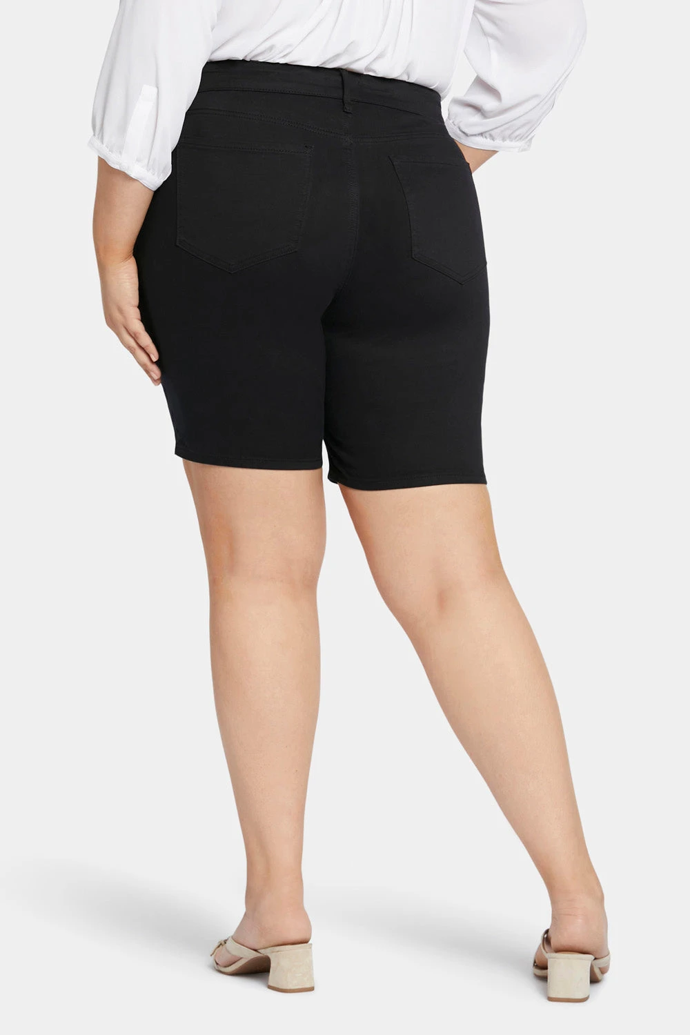 Ella Denim Shorts In Plus Size - Black 2 Ella Denim Shorts In Plus Size - Black - Image 2