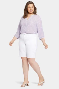 Boyfriend Denim Shorts In Plus Size - Optic White -Nydj Apparel Shop WFOSSH8563 157 5