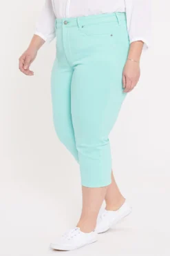 ThighShaper™ Straight Crop Jeans In Plus Size - Topaz Blue -Nydj Apparel Shop WFOZ8143 TIFB 3