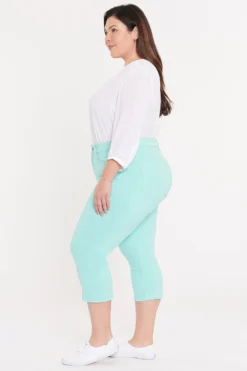 ThighShaper™ Straight Crop Jeans In Plus Size - Topaz Blue -Nydj Apparel Shop WFOZ8143 TIFB 4