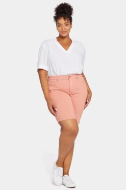 Briella 11 Inch Denim Shorts In Plus Size - Terra Cotta