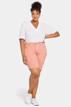 Briella 11 Inch Denim Shorts In Plus Size - Terra Cotta -Nydj Apparel Shop WFOZBS8556 TERRA 4