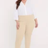 Skinny Ankle Pull-On Jeans In Plus Size - Marisol Warm Sand