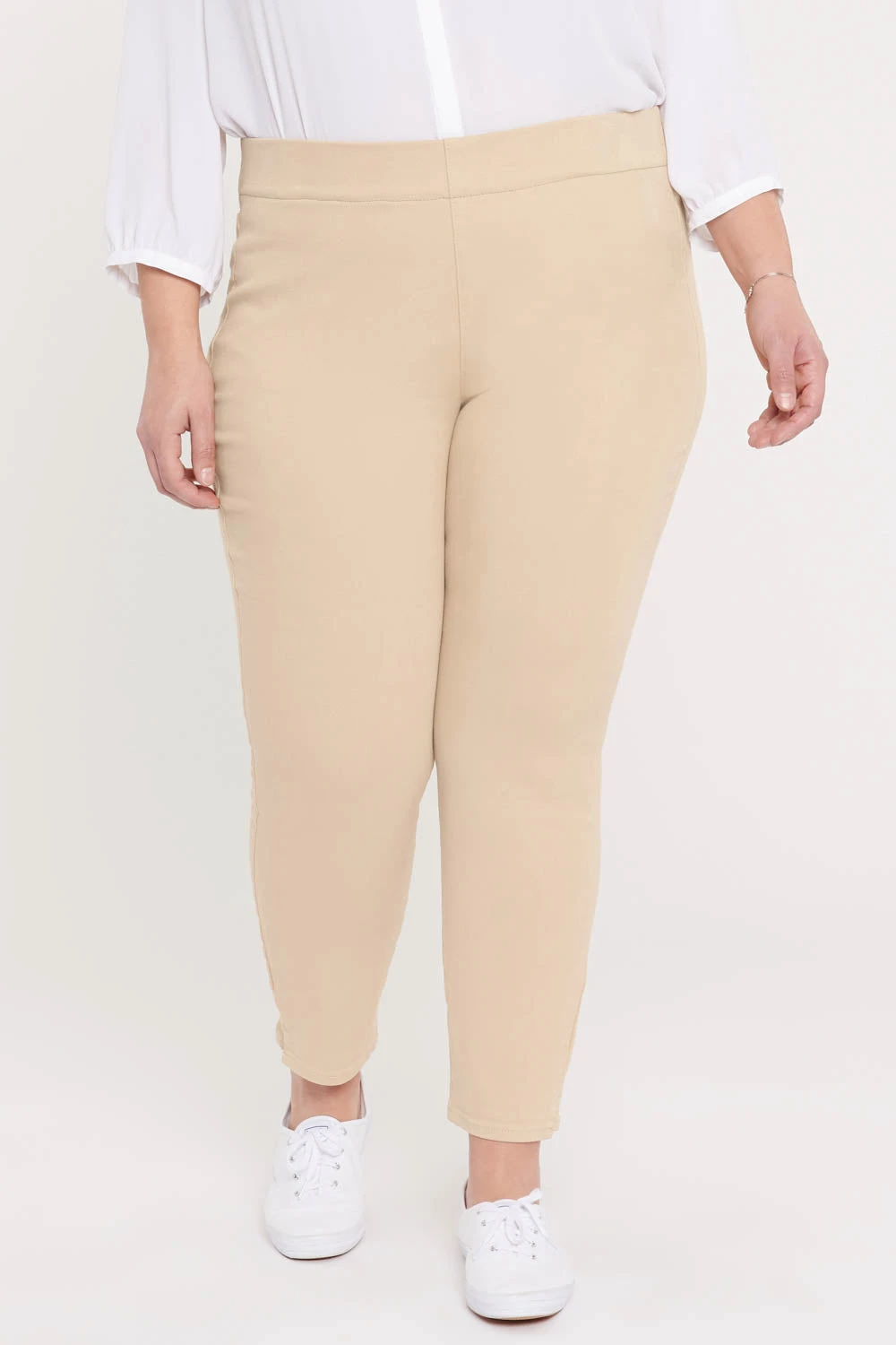 Skinny Ankle Pull-On Jeans In Plus Size - Marisol Warm Sand 3 Skinny Ankle Pull-On Jeans In Plus Size - Marisol Warm Sand - Image 3