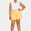 Roxanne Denim Shorts In Plus Size - Mango Sorbet