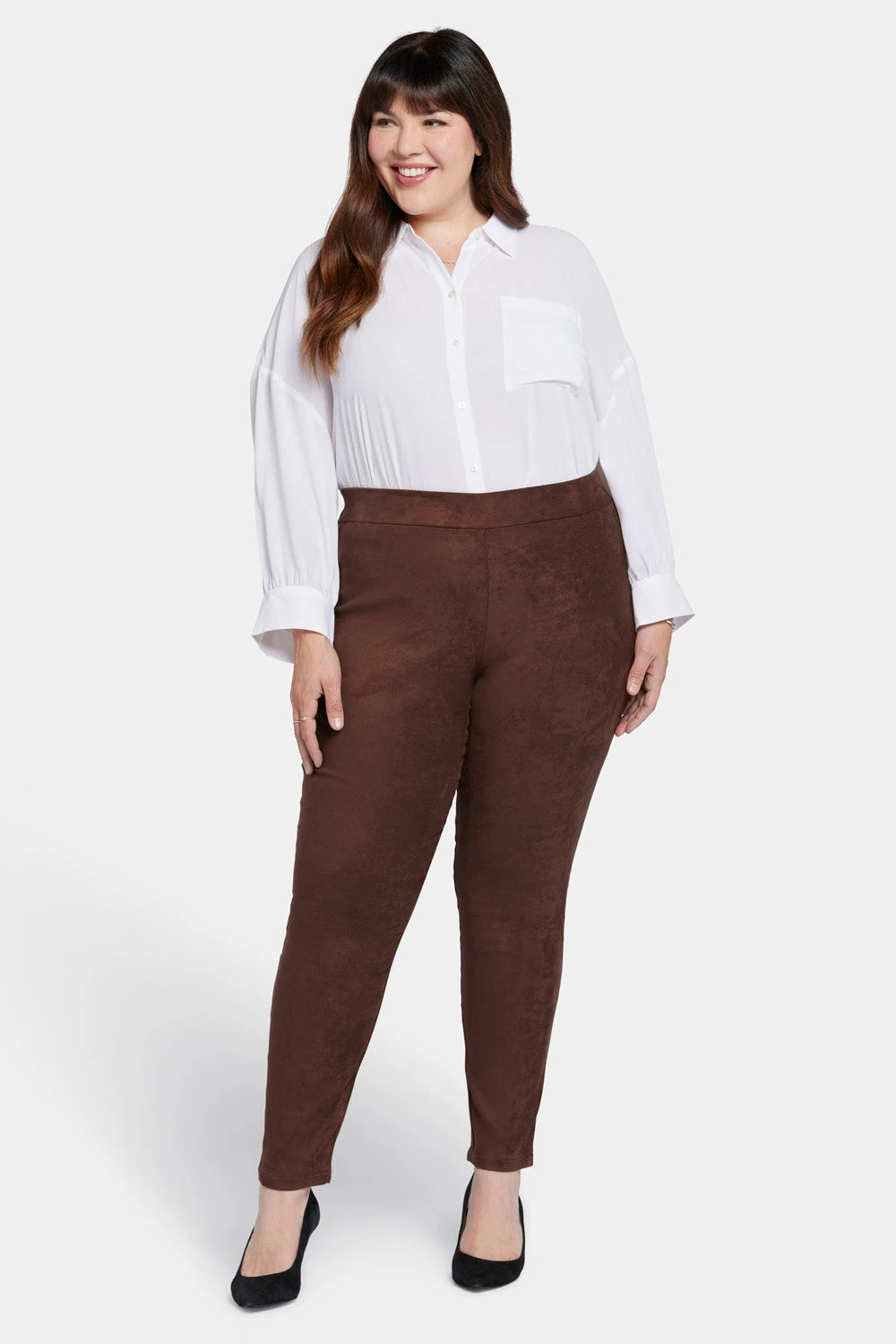 Basic Legging Pants In Plus Size - Dark Chocolate 1 Basic Legging Pants In Plus Size - Dark Chocolate