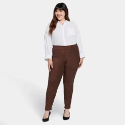 Basic Legging Pants In Plus Size - Dark Chocolate 13 Basic Legging Pants In Plus Size - Dark Chocolate -Nydj Apparel Shop WFSK2062 DKCHO DPA